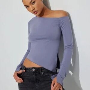 Garage Urban Outfitters Elegant Off-Shoulder Lavender Top